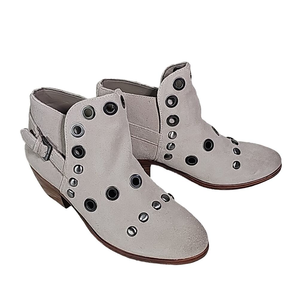 Sam Edelman Pedra Taupe Suede Leather Ankle Boots Womens Size 5 NEW